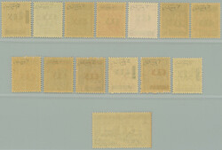 1945 LOCAL ISSUE - TORINO / selection of 13 stamps with black and red ...