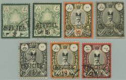 1886 Sc.66-69, 70-72, overprint Shah Nasredin 3Ch- 1T with overprints ...