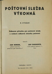 1937 POSTAL SERVICE VYKONNA - Odborna manual for post offices and all ...