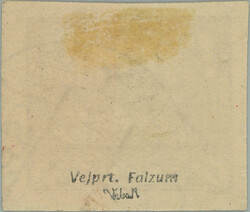 1920 VEJPRTSKE FORGERY / Pof.F20, value 100h brown with part of CDS ...