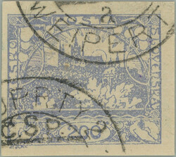 VEJPRTSKE FORGERY / Pof.F22, value 200h blue, quality piece with ...