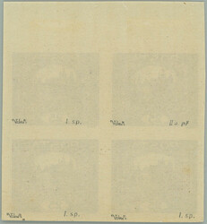 Pof.11 STs+p, 25h violet, block of four with upper margin, plate 1, ...