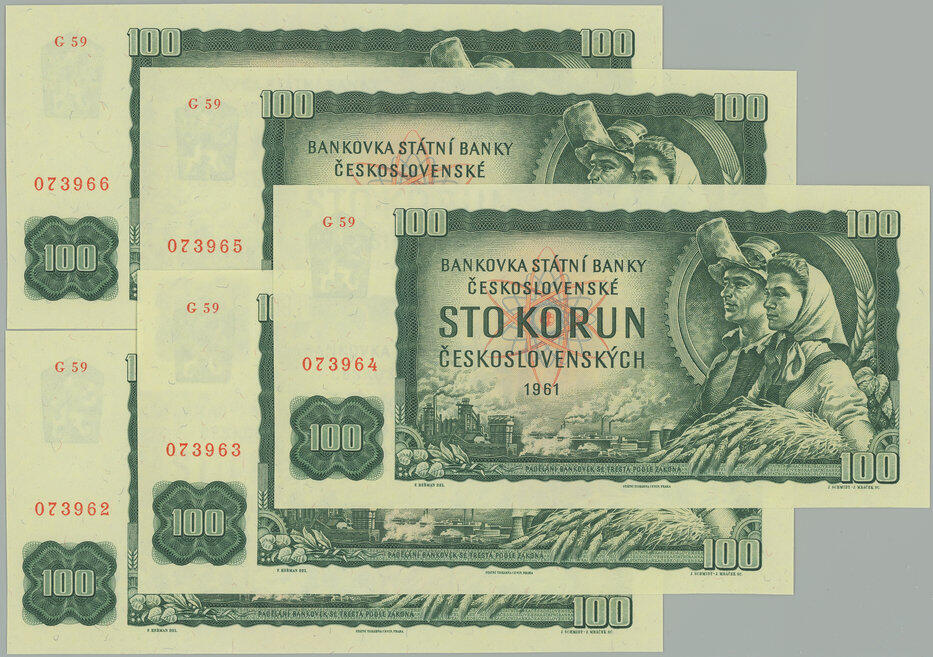 1961 CISELNA POSTUPKA / Ba.98Ab1, 100Kcs 1961, issue II., set G59, ...