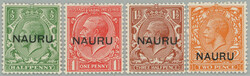 1923 SG.13-16, overprint George V. ½P - 2P, overprint NAURU long ...