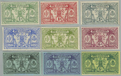 1911 SG.18-28, Weapons and idols ½P - 5Sh; complete set hinged, 6P ...