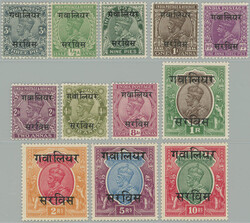 1927-1935 OFFICIAL / SG.O61-O72, overprint George V. 3P - 10R; ...