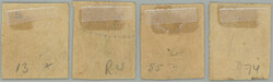 1854 SG.11-14, 4x Victoria printing I and II, colors deep red, red ...