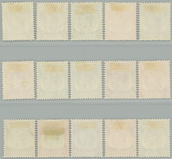1948-1952 SG.1-15, George VI. 1c - $5, complete set of 15 stamps, ...