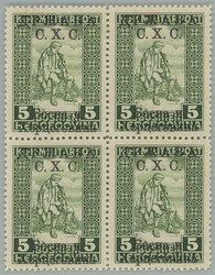 1918 ISSUE FOR BOSNA AND HERZEGOVINA / Mi.A19II, overprint White ...