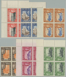 1941 SG.163-168, George VI. Motives 2c - $1; complete set in corner ...
