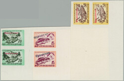 1953 Mi.724, 726, 727, values 15D, 50D, 70D, imperforated SPECIMENS ...