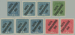 SELECTION of / 6x 2 Koruna, from that 3x granite paper, 2x 3 Koruna ...