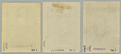 Pof.140a, 125h ultramarine, comp. 3 pcs of - types I + II + 1x type I ...