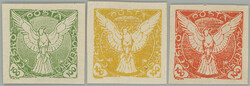 1918 PLATE PROOF Pof.NV8, Falcon in Flight (issue) 100h, comp. of 3 ...