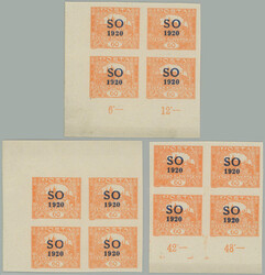 Pof.SO14, Hradcany 60h, comp. of 2 corner and 1 marginal block of ...