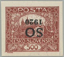 Pof.SO22 Pp, 500h brown with INVERTED overprint SO1920 (overprint) in ...