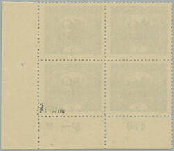 Pof.SO3Ca plate mark, Hradcany 5h dark blue-green, comb perforation ...