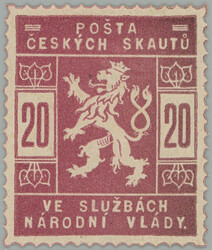 1918 PLATE PROOF values 20h in/at red-brown color; lightly hinged, ...