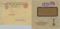 1928-1932 comp. 2 pcs of identification entires with perfins from ...