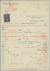 1933 FISCAL STAMPS / Mng.F21, identification invoice with Czechosl. ...