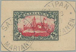 1901 Mi.19, Emperor´s Yacht 5M without watermark, on small ...