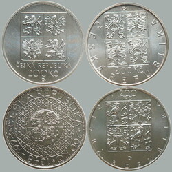1998 Czech Republic / comp. 4 pcs of Ag memorial/special minci: ...