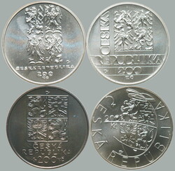 1999 Czech Republic / comp. 4 pcs of Ag memorial/special minci: ...
