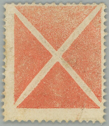 1858 small red St. Andrew's cross; with original gum, hinged, cat. ...