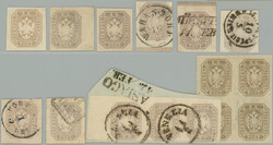 1863 SELECTION / Ferch.29, Coat of arms 1,05 Kreuzer, 11 stamps, i.a. ...
