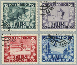 1933 ANK.551-554, FIS I. with fragments of cancel. INNSBRUCK; with ...