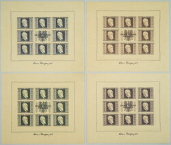 1946 ANK.780-783A, souvenir sheets Renner 1Sch - 5Sch; value 1Sh ...