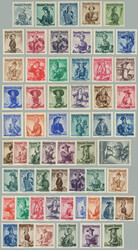 1948-1958 ANK.887-923 + 1052-1072b, Costumes - both complete sets, ...