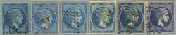 1870-1890 Large Head of Hermes 20L, selection of 6 stamps from ...