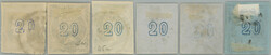 1870-1890 Large Head of Hermes 20L, selection of 6 stamps from ...