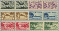 1939 Mi.97-102, Airmail 5c - £1; VF, in pairs, c.v.. 140EUR+