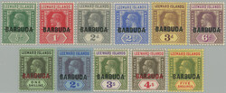 1922 SG.1-11, overprint Leeward Islands George V. ½P - 5Sh with ...