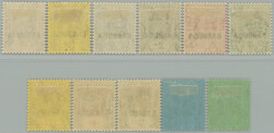 1922 SG.1-11, overprint Leeward Islands George V. ½P - 5Sh with ...