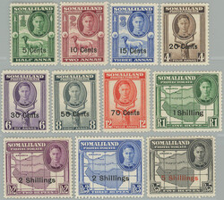 1951 SG.125-135, George VI. - New currency, set ½a - 5R with ...