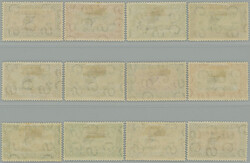 1931-1937 SG.49b-57d, Airmail 3m - 10Pia, complete set with perf 14; ...