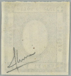 1861 Sass.19af, Giornali 1C black - DOUBLE IMPRESSION; at top ...