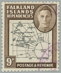 1946 SG.G7c, George VI. + Map 9P, printing error SOUTH POKE instead ...