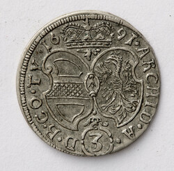 1691, "Leopold I." 3 Kreuzer aus Silber in minimal welliger, ...