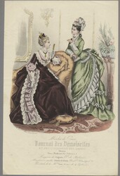 MODE; Partie mit u.a. colorierten Stichen mit besserer Damenmode aus ...