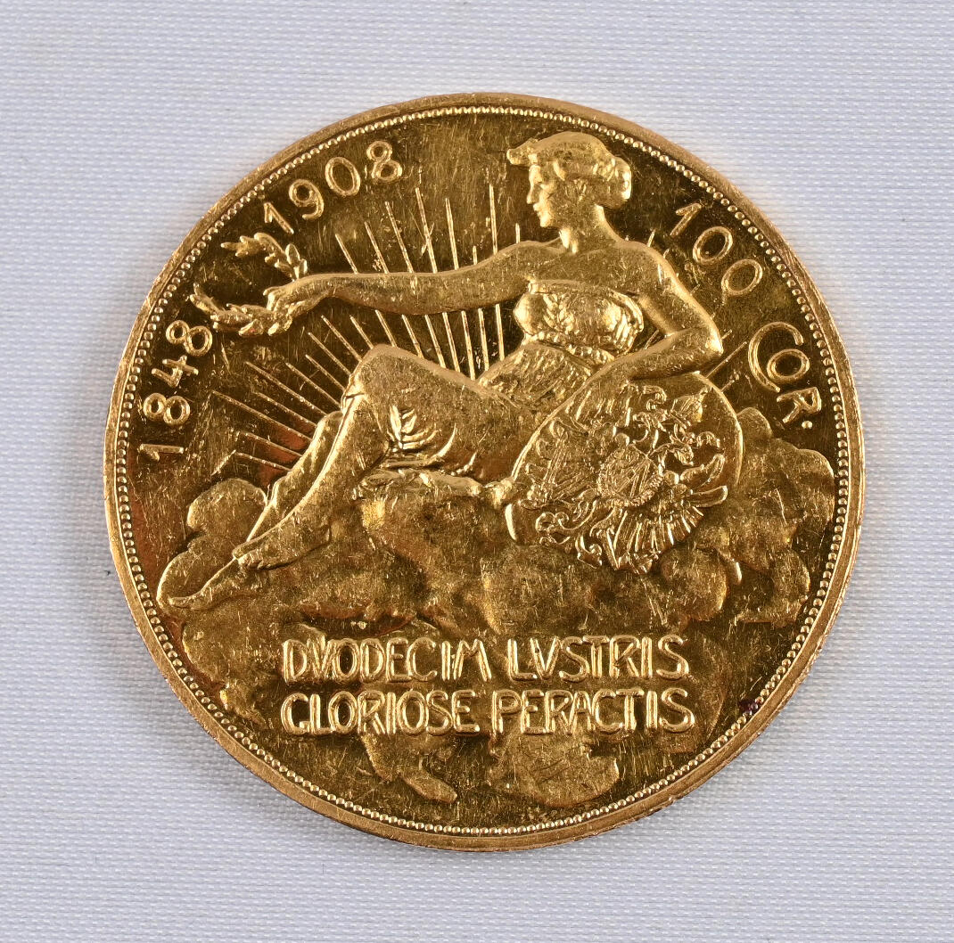 Austria 1908 100 Coronaa, Francis Joseph I, gold