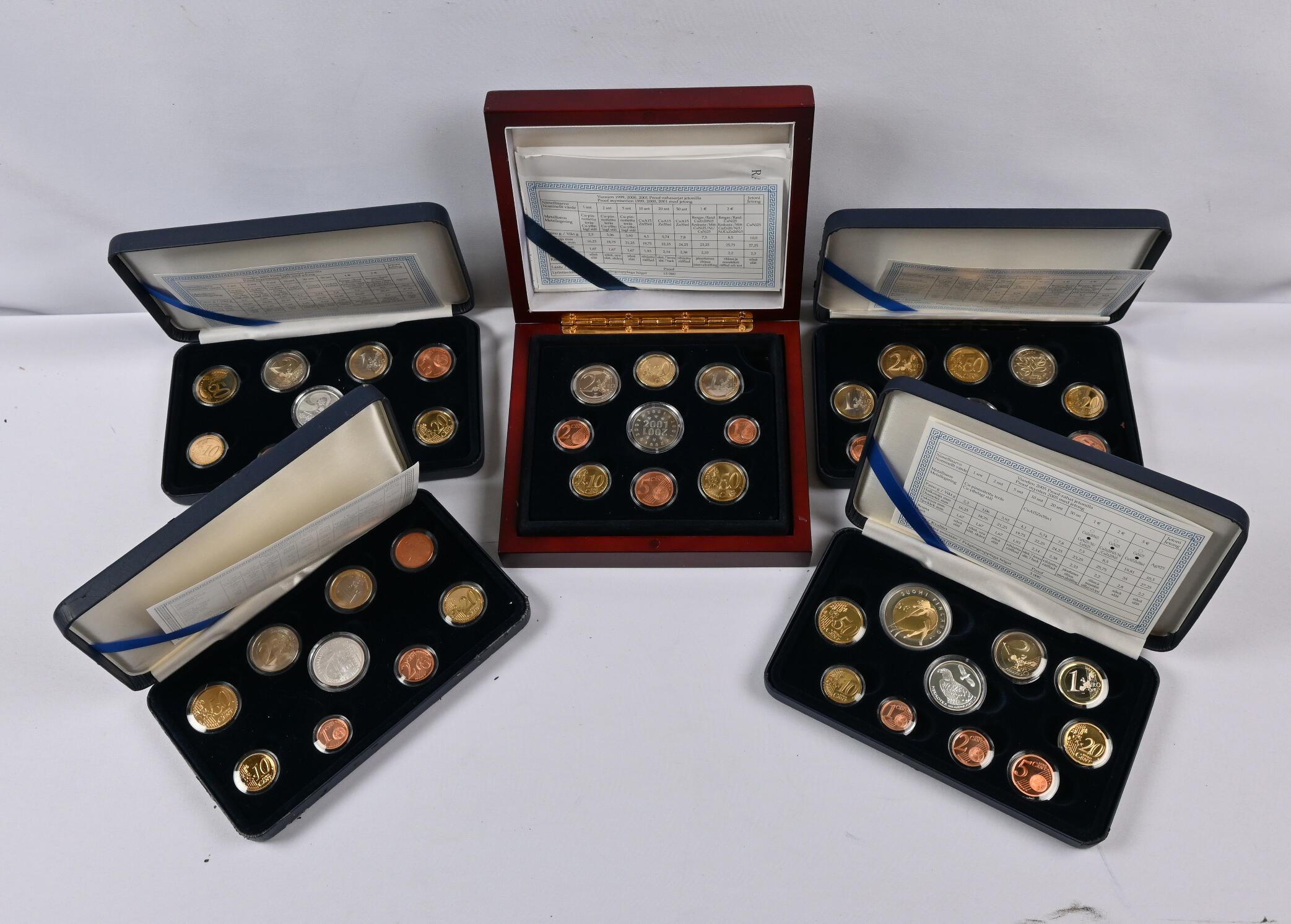 1999 - 2005 Proof coin sets five packages, eg. 2004 and triple ...