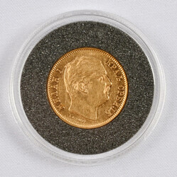 Serbia 1882 10 Dinar, Milan I, gold