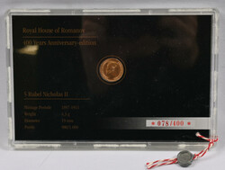 1902 5 rouble, Nikolai II, gold in a sealed numbered package