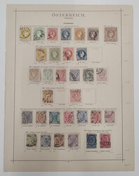 1867 - 1891 old collection on pages. Almost 50 stamps, eg. 1867 50 kr ...