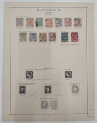 1867 - 1891 old collection on pages. Almost 50 stamps, eg. 1867 50 kr ...