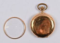 Pocket watch, Tavannes atch co, gold (14k), loose glass, diameter ca. ...